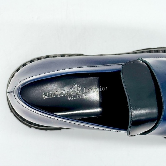 Michele Lopriore BRENDA Women’s Blue Black Leather Loafer Women’s Size:38 (US 8) - Picture 5 of 7
